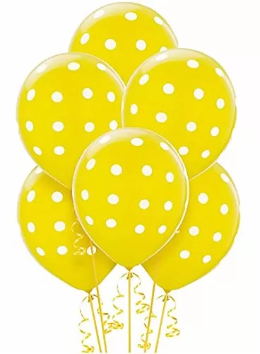 Polka Dot Brthday Party Balloons (Yellow)- Pack of 25