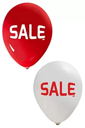Sale Balloons - 9 Inch Latex - 2 Sided Print for Event ("Sale " Printed Balloons)