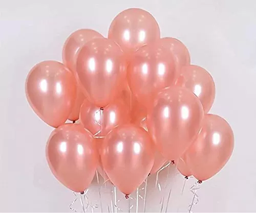 Products 10 Inch Metallic Hd Shiny Toy Balloons - Rose Gold for Decoration and Party (20 Pcs)