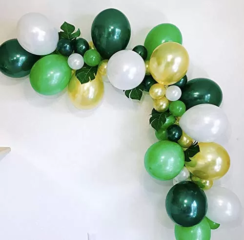 Products 10 Inch Metallic Hd Shiny Toy Balloons - Gold Green White for Decoration and Party (20 Pcs)