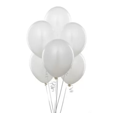 Products Metallic HD Toy Balloons Brthday / Anniversary Balloons White (Pack of 50) (Size - 9 inches)