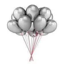 Products Metallic HD Toy Balloons Brthday / Anniversary Balloons Silver (Pack of 20) (Size - 9 inches)