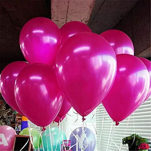 Products 10 Inch Metallic Hd Shiny Toy Balloons - Dark Pink for Decoration and Party (20 Pcs)