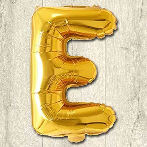 Products Golden Foil Toy Balloon 16" Inch Letter Alphabets (Golden-E Shape)