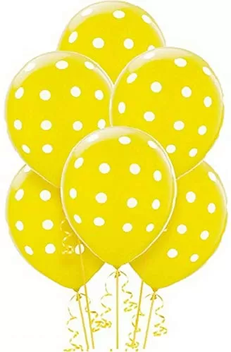 Products Polka Dot Finish Balloons (Yellow) Pack of 25