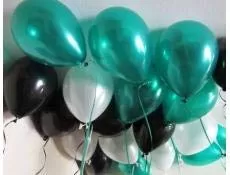 Products HD Metallic Finish Balloons for Brthday / Anniversary Party Decoration ( Black Green White ) Pack of 50