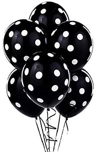 Products Polka Dot Finish Balloons (Black) Pack of 20