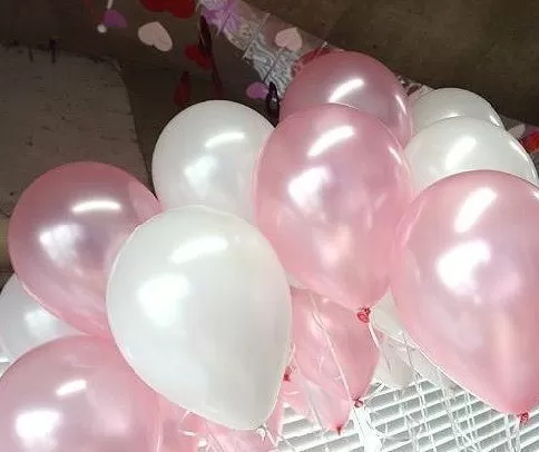 Products HD Metallic Finish Balloons for Brthday / Anniversary Party Decoration ( Pink White ) Pack of 25