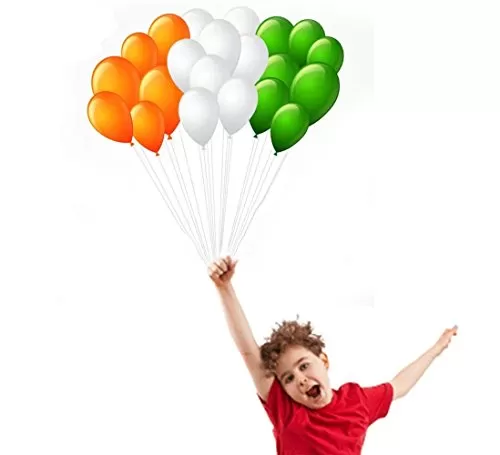 Products Orange White & Green Colour Premium Balloon Special for Independence Day/Republic Day Decoration Tri-Colour Balloon/Tiranga Balloon (Pack of 20)