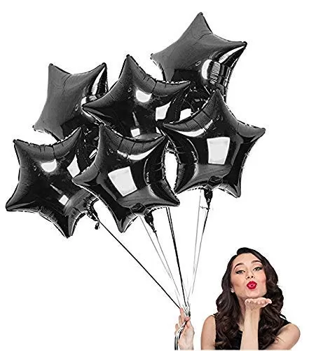 Products Star Foil Balloons Black Set of 5 Pcs (Size - 18 inches)