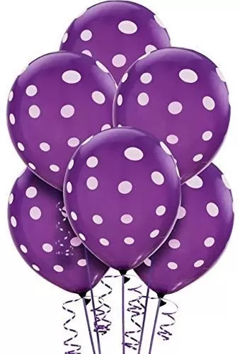 Products Polka Dot Finish Balloons (Purple) Pack of 25