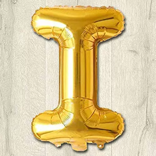 Products Golden Foil Toy Balloon 16" Inch Letter Alphabets (Golden-I Shape)