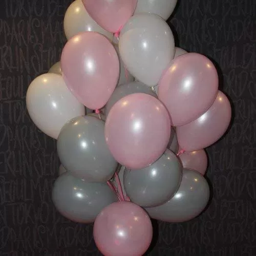 Products HD Metallic Finish Balloons for Brthday / Anniversary Party Decoration ( Silver Pink White ) Pack of 250
