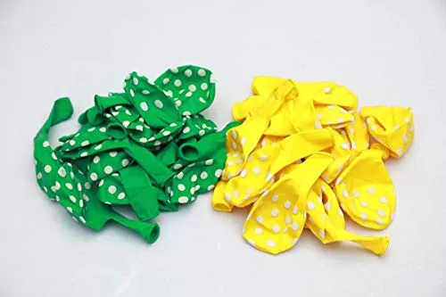 Products Polka Dot Finish Balloons (Green Yellow) Pack of 50