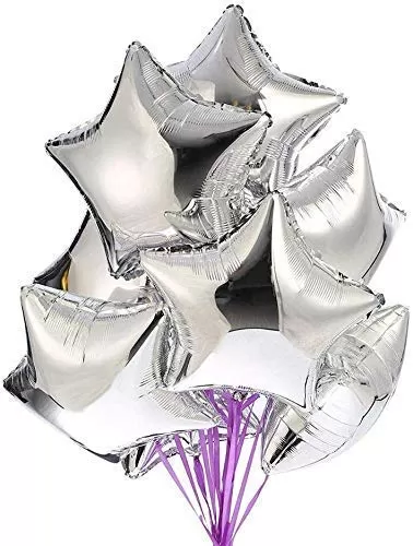 Products Star Foil Balloons Silver Set of 5 Pcs (Size - 18 inches)