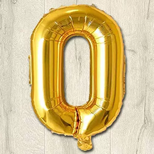 Products Golden Foil Toy Balloon 16" Inch Letter Alphabets (Golden-O Shape)
