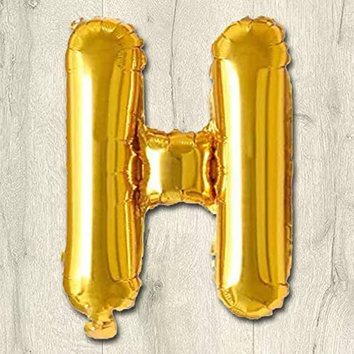 Products Golden Foil Toy Balloon 16" Inch Letter Alphabets (Golden-H Shape)