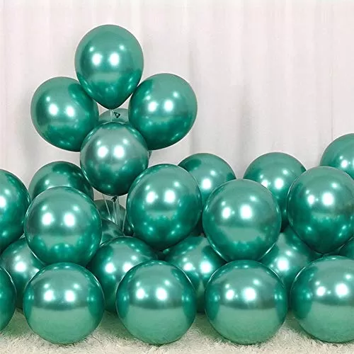 Products Green Metallic Chrome Balloons for Brthdays Anniversaries Weddings Functions and Party Occassions (Pack of 40 )