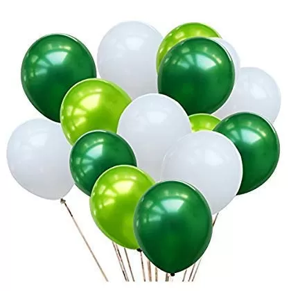 Products 10 Inch Metallic Hd Shiny Toy Balloons - Light Green Dark Green White for Decoration and Party (20 Pcs)