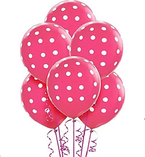 Products Polka Dot Finish Balloons (Pink) Pack of 25