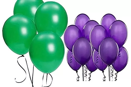 Products 10 Inch Metallic Hd Shiny Toy Balloons - Purple Green for Decoration and Party (20 Pcs)