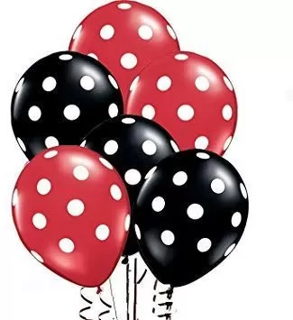 Products Polka Dot Finish Balloons (Black Red) Pack of 25