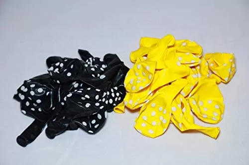 Products Polka Dot Finish Balloons (Black Yellow) Pack of 30