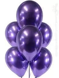 Products 10 Inch Metallic Hd Shiny Toy Balloons - Purple for Decoration and Party (20 Pcs)