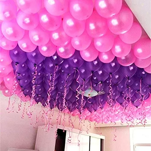 Products 10 Inch Metallic Hd Shiny Toy Balloons - Purple Pink for Decoration and Party (20 Pcs)