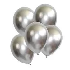 Products Silver Metallic Chrome Balloons for Brthdays Anniversaries Weddings Functions and Party Occassions (Pack of 5 )