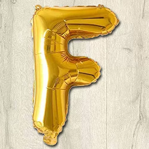 Products Golden Foil Toy Balloon 16" Inch Letter Alphabets (Golden-F Shape)