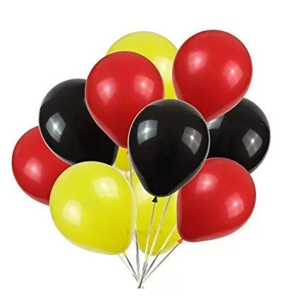 Products 10 Inch Metallic Hd Shiny Toy Balloons - Yellow Red Black for Decoration and Party (20 Pcs)
