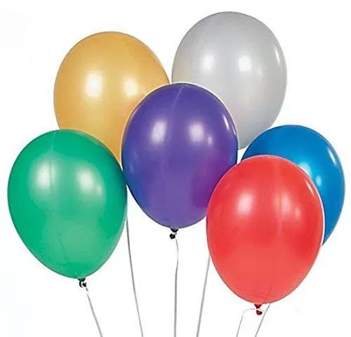 Products 10 Inch Metallic Hd Shiny Toy Balloons - Multi Colour Decoration and Party (20 Pcs)