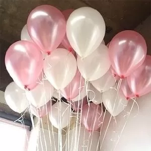 Products Metallic HD Toy Balloons Brthday / Anniversary Balloons Pink White (Pack of 25) (Size - 9 inches)