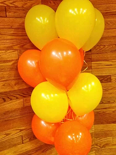 Products 10 Inch Metallic Hd Shiny Toy Balloons - Orange Yellow for Decoration and Party (20 Pcs)