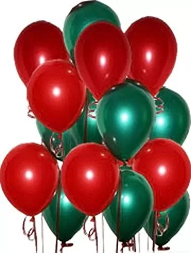 Products Metallic HD Toy Balloons Brthday / Anniversary Balloons Red Green (Pack of 20) (Size - 9 inches)