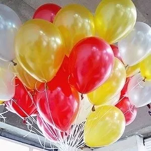 Products 10 Inch Metallic Hd Shiny Toy Balloons - Red Yellow White for Decoration and Party (20 Pcs)