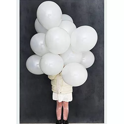 Products Metallic HD Toy Balloons Brthday / Anniversary Balloons White (Pack of 30) (Size - 9 inches)