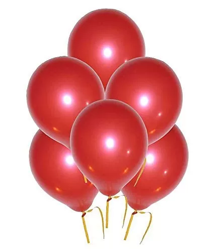 Products 10 Inch Metallic Hd Shiny Toy Balloons - Red for Decoration and Party (20 Pcs)