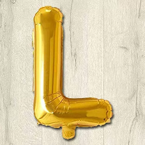 Products Golden Foil Toy Balloon 16" Inch Letter Alphabets (Golden-L Shape)