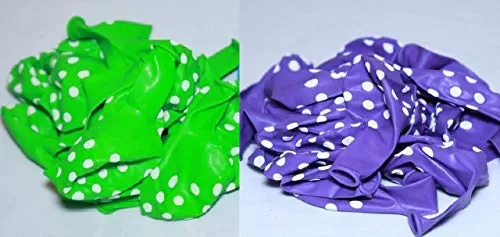 Products Polka Dot Finish Balloons for Brthday / Anniversary / Wedding Party Decoration (Purple Light Green) Pack of 150