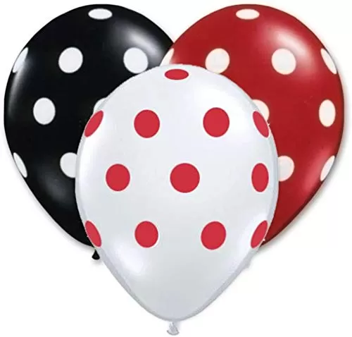 Products Polka Dot Finish Balloons (Red Black White) Pack of 50