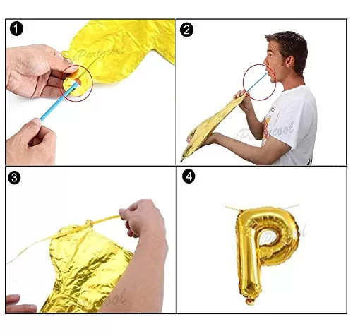 Happy Brthday Letter Golden foil Balloons and Number Golden foil Balloon for Party Decoration (Number 29), 4 image