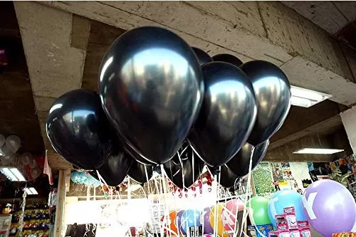Black Pack of 50 Metallic Shiny Balloon for Theme Party Brthday Anniversary Small Shower and Party Decorations, 3 image