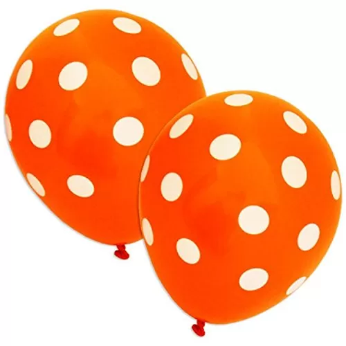 Awesomedaysin 12" Polka Dots Balloons 25 Pcs with 25 Pcs Sticks and 25 Pcs Cups(Orange), 4 image