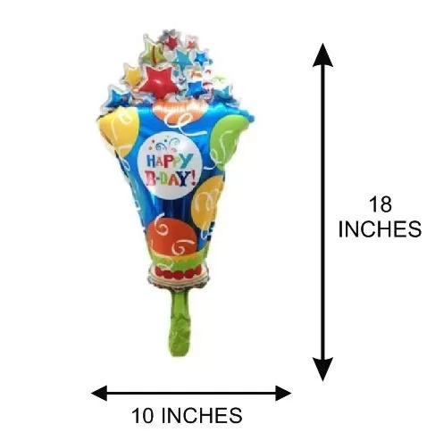 Happy Brthday Ice Cream Shape Small Foil Balloon for Decorations (Pack of 3), 2 image