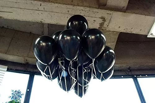 Black Pack of 50 Metallic Shiny Balloon for Theme Party Brthday Anniversary Small Shower and Party Decorations, 2 image