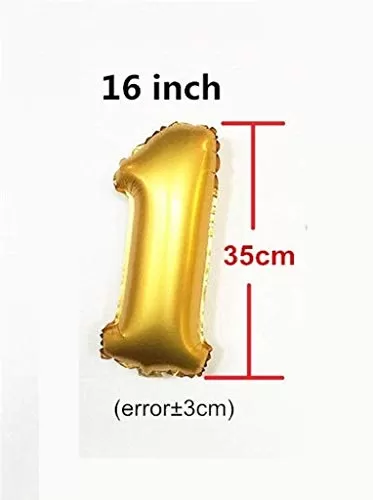 Number 17 Gold Foil Balloon and 50 Nos Red and Gold Color Latex Balloon and Happy Brthday Gold Foil Balloon Combo, 4 image