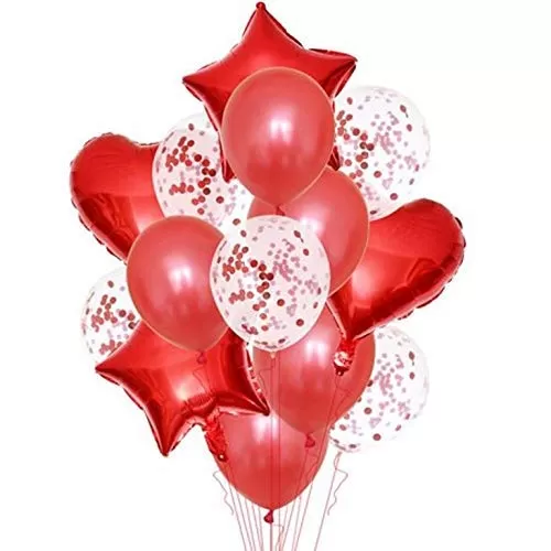 Confetti Latex Balloon and hert Shaped Foil Balloon for Arch Column Stand, 2 image
