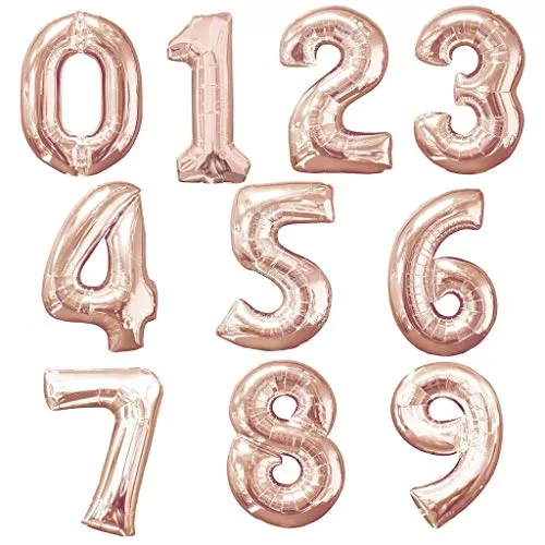 Rose Gold Number Six Foil Balloon and Balloon Pump Combo 16" Inch Balloon - Number 6, 2 image